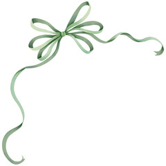 Hand-painted watercolor ribbon frame illustration.