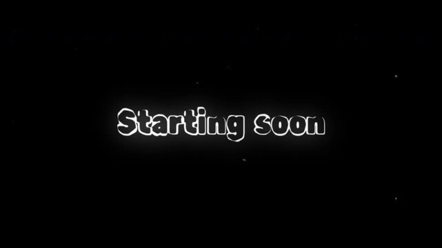 4k stock | Starting soon retro film effect broadcast live stream intro placeholder.