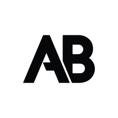Clean and minimal AB lettermark logo design suitable for branding, corporate identity, startups, technology companies, and creative agencies. Simple geometric vector logo with modern typography.