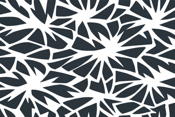 Fototapeta premium Seamless Abstract Floral Pattern with Sharp Geometric Petals and Starburst Shapes