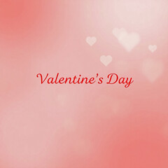 Valentine's day with hearts on pink background