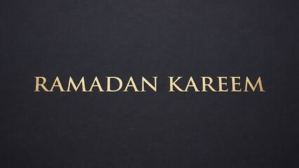 Obraz premium Golden Ramadan Kareem Text on Dark Textured Background
