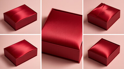 Luxurious Red Satin Covered Gift Boxes with Elegant Texture for Premium Jewelry and High End Branding