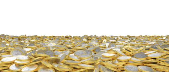 3d Euro coins isolated background