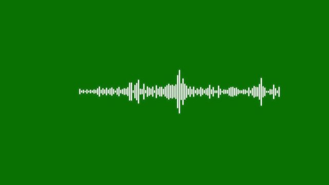 White Audio Spectrum Equalizer Bars Animation, 4K Seamless Loop Digital Sound Wave Visualization on Green Screen Background, Abstract Motion for DJ and Video Editors