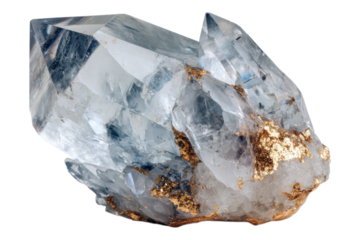 Natural crystal displayed for geology or decorative concept on transparent background