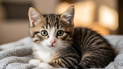 Fluffy cat with cute look