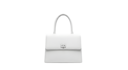 White ladies handbag isolated on transparent background