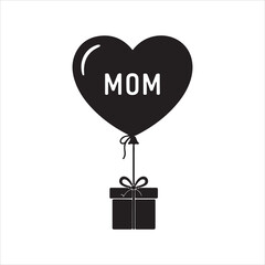 gift box with balloons