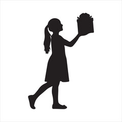 silhouette of a woman with a gift