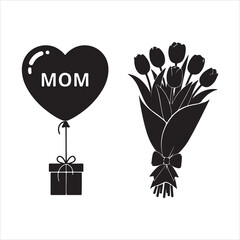 Heart Balloon with flowers