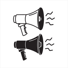 Megaphone loudspeaker with voice recording or siren