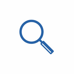 Vector illustration of a blue magnifying glass search icon isolated on a white background.