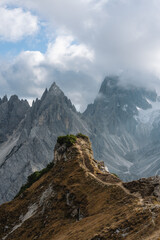 Epic Mountain Panoramic Cadini di Misurina viewpoint Dolomites Italy - Italian mountainous landscape for walls - Tre Cime valley with mountain peaks