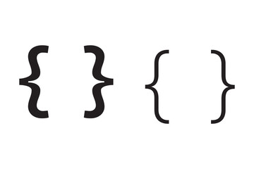 Bracket, braces, parenthes vector set. Braces or text brackets icon collection. Curly brace set. Vector illustration