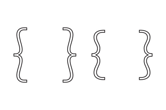 Curly bracket icon outline ilustration vector symbol
