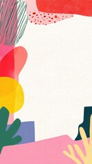 Bright Colors Form an Abstract Composition on a Simple Background