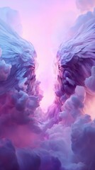 Heavenly Clouds: Abstract cloud formations create a dramatic and surreal landscape. Vivid colors and dreamlike textures combine to evoke a sense of awe and wonder.