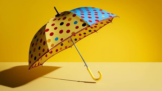 水玉カラーの傘を主役にしたスタジオ静物作品
