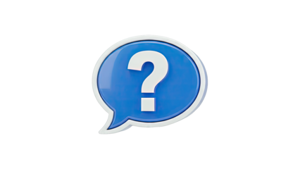 Question Mark in Speech Bubble on White Background