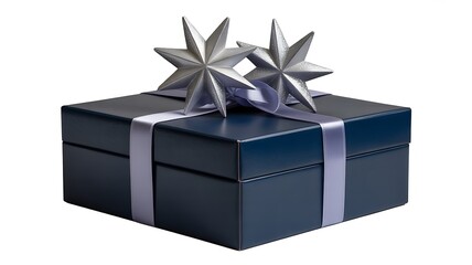Elegant gift box with silver star decoration