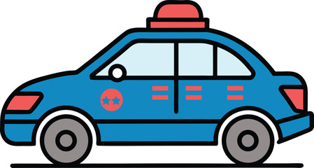 Modern eco-friendly electric police car with leaf and plug symbol vector