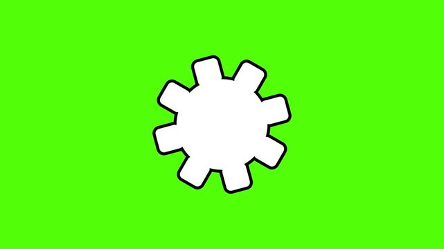 Settings Gear Cog Configuration System Icon Animation On Green Screen Background