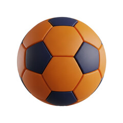 Fototapeta premium Orange and blue soccer ball isolated on transparent background isolated on transparent background