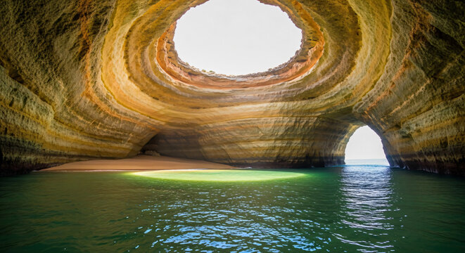 Benagil Sea Cave Algarve Portugal Skylight Beach Water