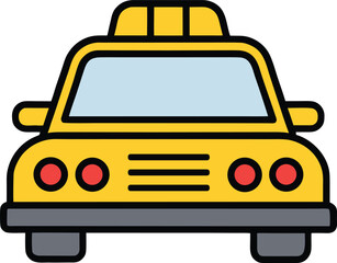 Vintage retro style taxi cab vector illustration for traditional transport service