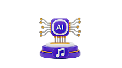 AI Music Chip with Musical Note