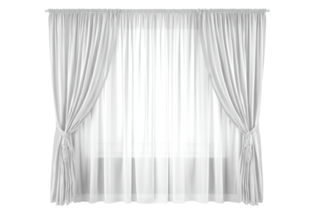 Sheer white curtains hang by a bright window in a light room during the day providing a soft view of the outside