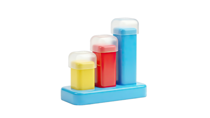 Colorful Toy Blocks Arranged in a Bar Graph