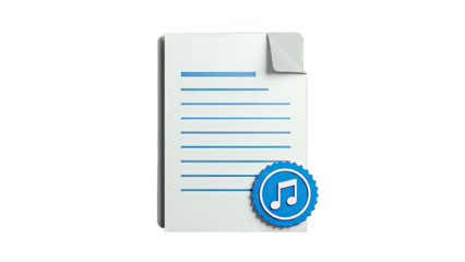 Document Icon with Music Note Badge