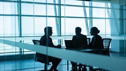 Corporate Business Meeting in Modern Office Boardroom