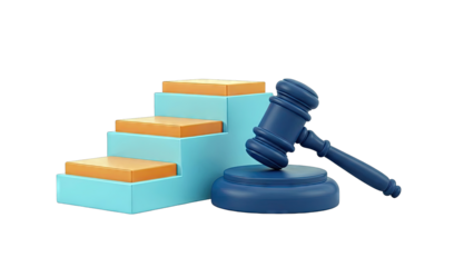 Gavel and Stairs: Justice and Legal Concept
