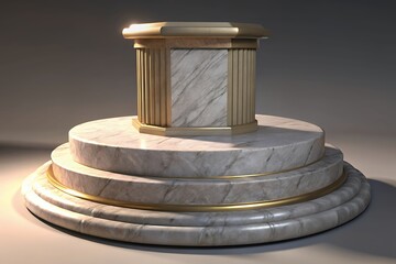 Elegant marble podium with gold accents for presentations and awards