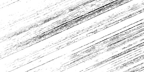 Fototapeta premium Abstract texture grunge made of diagonal streaks and distressed lines, black ink on a white background. grunge scratch patterns, chaotic linear noise. dirty monochrome pattern of the old worn surface.