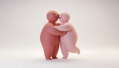 Two figures embracing in a tender kiss