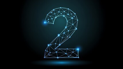 Abstract Blue Number 2 - Digital Plexus Network for Tech & Modern Design