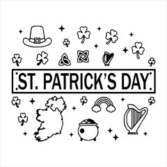 A Professional Festive St Patricks Day Symbol, Showcasing Irish Tradition and Digital Luck Shamrock Clover Festival Celebration in a Flat Design Minimalist Vector for Holiday Tourism.
