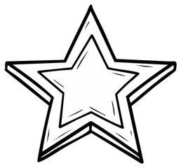 Obraz premium Hand Drawn Style Outlined Star Shape Simple Five Pointed Star Symbol Design