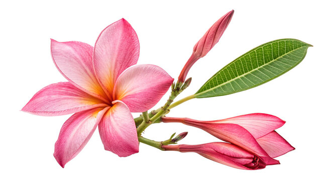 Creeping flower Mandeville rock trumpet isolated on transparent background