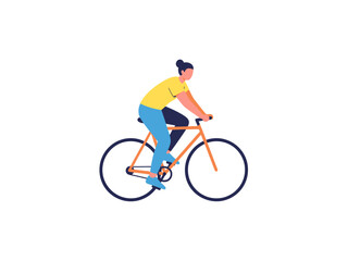 Obraz premium Person Riding a Bicycle on White Background Minimalist Style