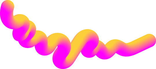 abstract wavy fluid gradient element in pink and yellow