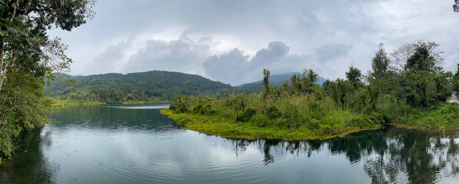 panorama of Lake Danao in the mountains of the Philippines