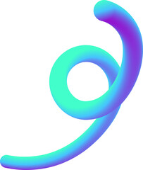 abstract wavy fluid gradient element in purple and tosca