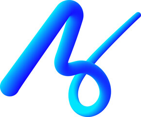 abstract wavy fluid gradient element in blue