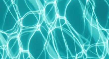 Vibrant Teal Water Surface with Light Reflections and Clear Blue Background