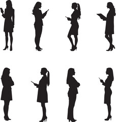 Obraz premium Collection of female silhouettes in various standing poses